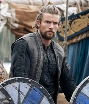 Harald Sigurdsson Vikings Valhalla Grey Suede Vest product image