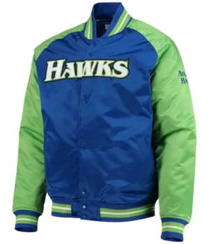 Hardwood Classics Reload 3.0 Atlanta Hawks Royal Blue/Green Jacket product image