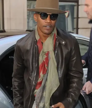 Jamie Foxx Back in Action Brown Leather Jacket product image