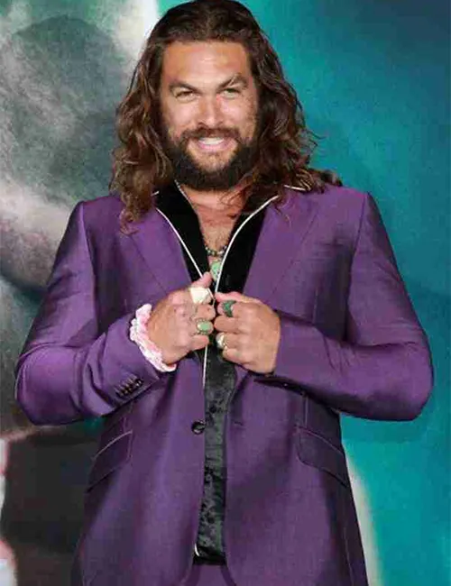 Jason Momoa Joker Suiting Purple Blazer Jason Momoa Joker Suiting Purple Blazer product image