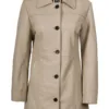 Kandis Women's Biege Real Leather Car Coat Kandis Women's Biege Real Leather Car Coat product image