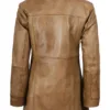 Kandis Womens Camel Brown Real Leather Car Coat product image