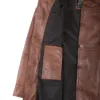 Kandis Women's Cognac Brown Leather Car Coat product image