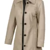 Kandis Women's Biege Real Leather Car Coat product image