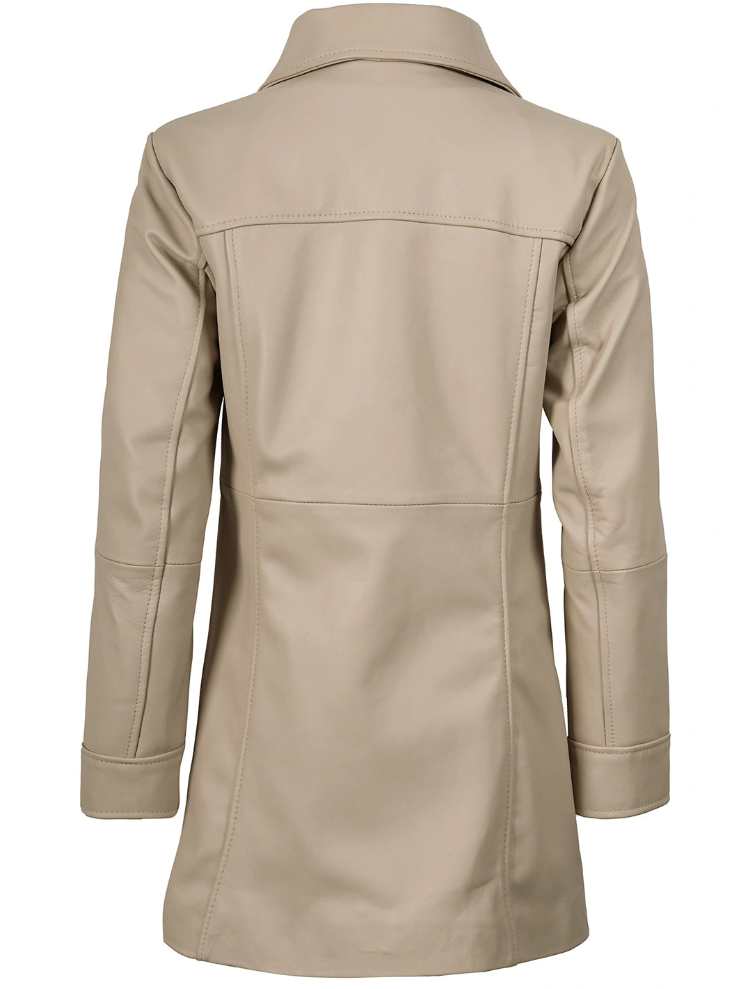 Kandis Women's Biege Real Leather Car Coat Kandis Women's Biege Real Leather Car Coat product image