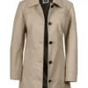 Kandis Women's Biege Real Leather Car Coat Kandis Women's Biege Real Leather Car Coat product image