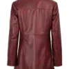 Kandis Women's Burgundy Real Leather Car Coat Kandis Women's Burgundy Real Leather Car Coat product image