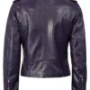 Kirsten Women's Purple Asymmetrical Biker Style Leather Jacket product image