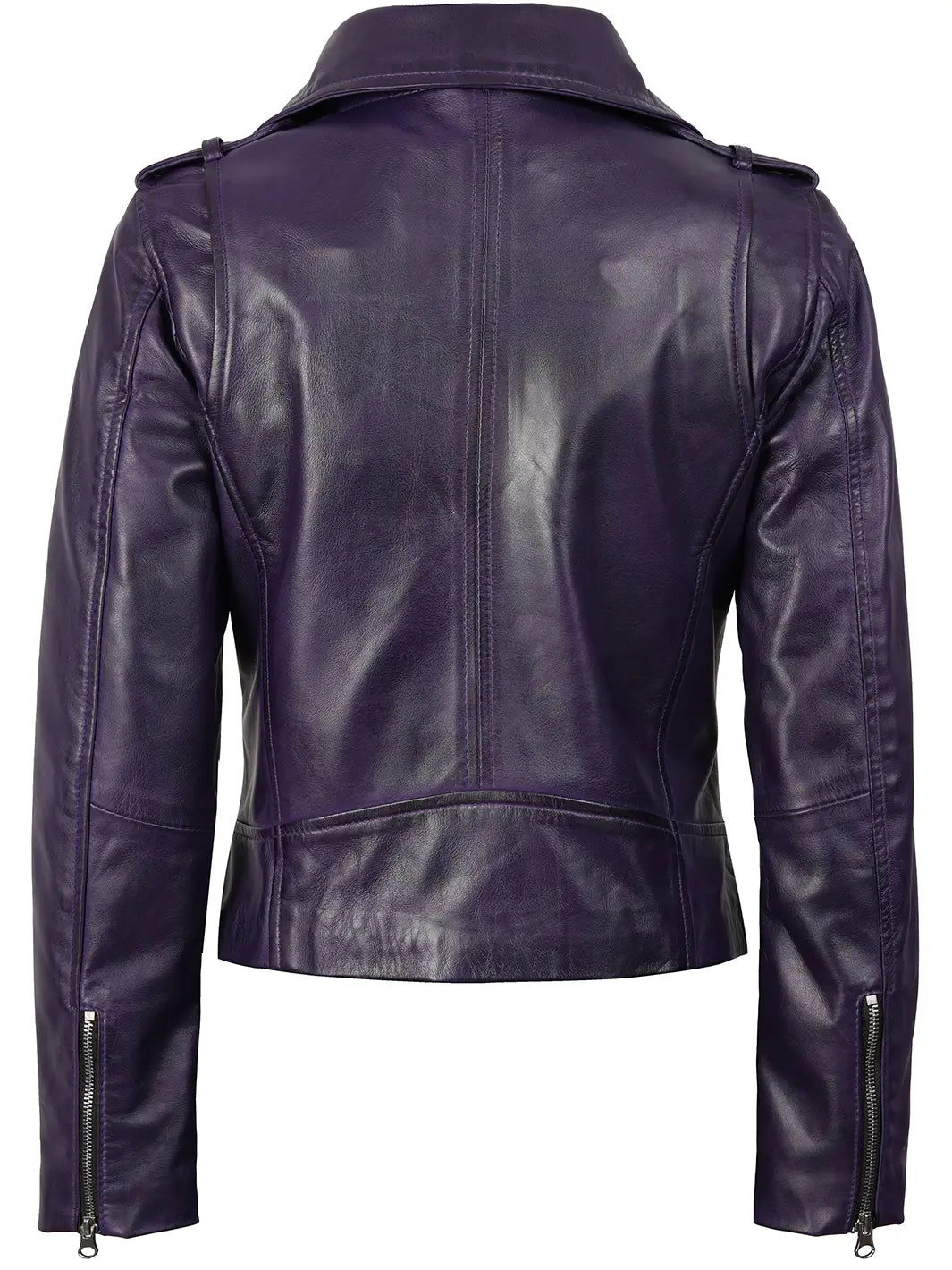 Kirsten Women's Purple Asymmetrical Biker Style Leather Jacket Kirsten Women's Purple Asymmetrical Biker Style Leather Jacket product image