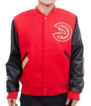 Letterman Atlanta Hawks Red and Black Jacket product image