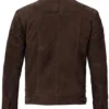 Logan Men's Dark Brown Suede Trucker Jacket product image
