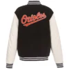 Baltimore Orioles Varsity White and Black Jacket Baltimore Orioles Varsity White and Black Jacket product image