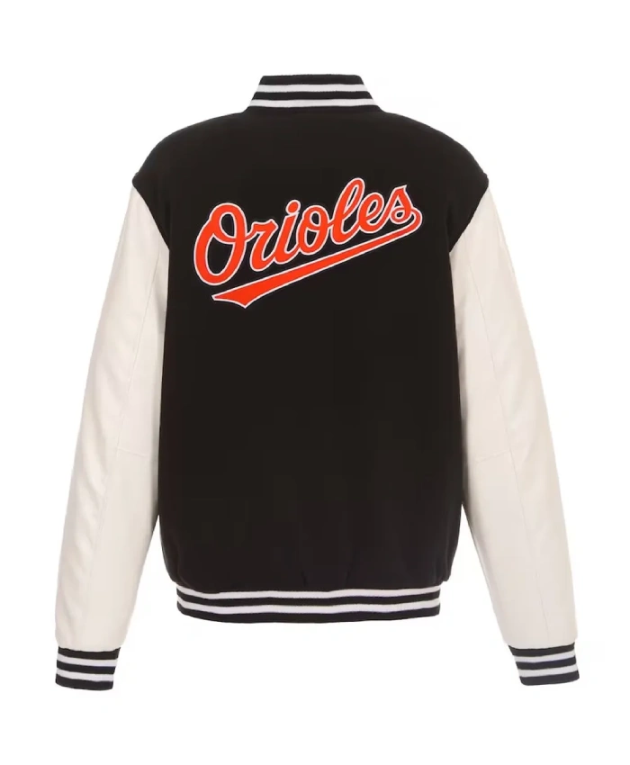 Baltimore Orioles Varsity White and Black Jacket Baltimore Orioles Varsity White and Black Jacket product image
