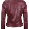 Kimberley Women's Asymmetrical Burgundy Quilted Biker Style Leather Jacket Kimberley Women's Asymmetrical Burgundy Quilted Biker Style Leather Jacket product image