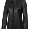 Marsha Women's Leather Black Car Coat product image