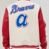 Atlanta Braves Mash Up Off White Varsity Jacket Atlanta Braves Mash Up Off White Varsity Jacket product image