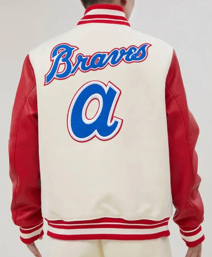Atlanta Braves Mash Up Off White Varsity Jacket Atlanta Braves Mash Up Off White Varsity Jacket product image