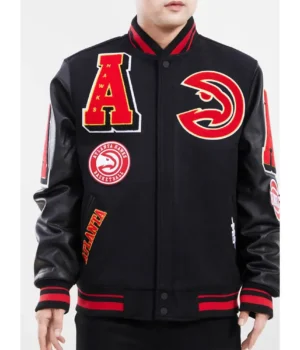 Mashup Atlanta Hawks Black Varsity Jacket product image