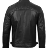 Tall Diamond Mens Black Cafe Racer Leather Jacket product image