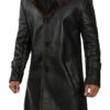 Men's 3/4 Length Black Shearling Coat product image