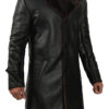 Men's 3/4 Length Black Shearling Coat product image