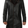 Men's 3/4 Length Black Shearling Coat product image