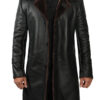 Men's 3/4 Length Black Shearling Coat product image