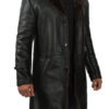 Men's 3/4 Length Black Shearling Coat product image