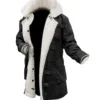 Mens Bane Bomber Real Leather Black Winter Coat product image