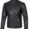 Carrie Men's Black Cafe Racer Leather Jacket Carrie Men's Black Cafe Racer Leather Jacket product image
