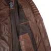 Mens Cognac Brown Cafe Racer Leather Jacket product image