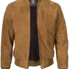 Adamsville Mens  Brown Bomber Suede Jacket product image