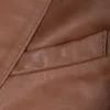 Men's Cognac Brown Real Leather Blazer product image