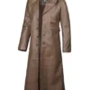 Brown Leather Long Men's Duster Coat Brown Leather Long Men's Duster Coat product image