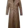 Brown Leather Long Men's Duster Coat Brown Leather Long Men's Duster Coat product image
