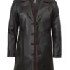 Men's Real Leather 3 4 Length Dark Brown Car Coat Men's Real Leather 3 4 Length Dark Brown Car Coat product image
