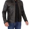 Men's Tall Quilted Distressed Brown Biker Style Leather Jacket Men's Tall Quilted Distressed Brown Biker Style Leather Jacket product image