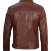 Tall Men Harrington Brown Leather Jacket Tall Men Harrington Brown Leather Jacket product image