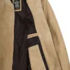 Men's Camel Brown Suede Bomber Jacket product image