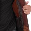 Men's Brown Tall Leather Bomber Jacket With Removable Hood product image