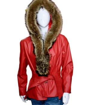 Mrs Claus The Christmas Chronicles Red Leather Jacket product image