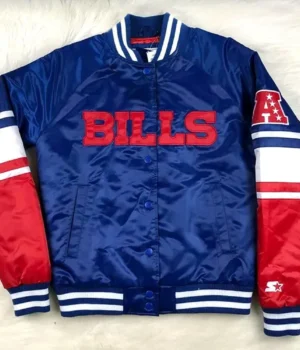 NFL Buffalo Bills Satin Royal Blue and Red Jacket product image