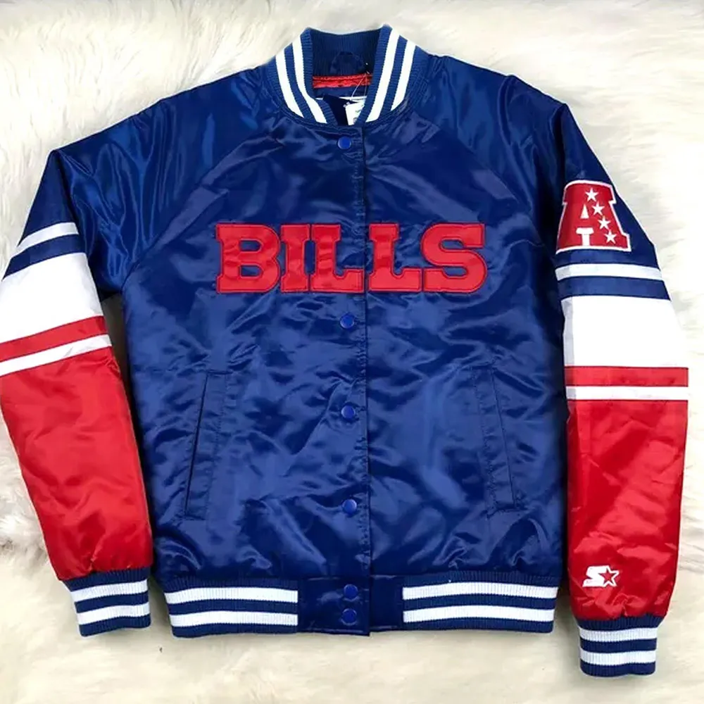 NFL Buffalo Bills Satin Royal Blue and Red Jacket NFL Buffalo Bills Satin Royal Blue and Red Jacket product image