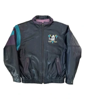 Anaheim Ducks Multi Color Leather Jacket product image