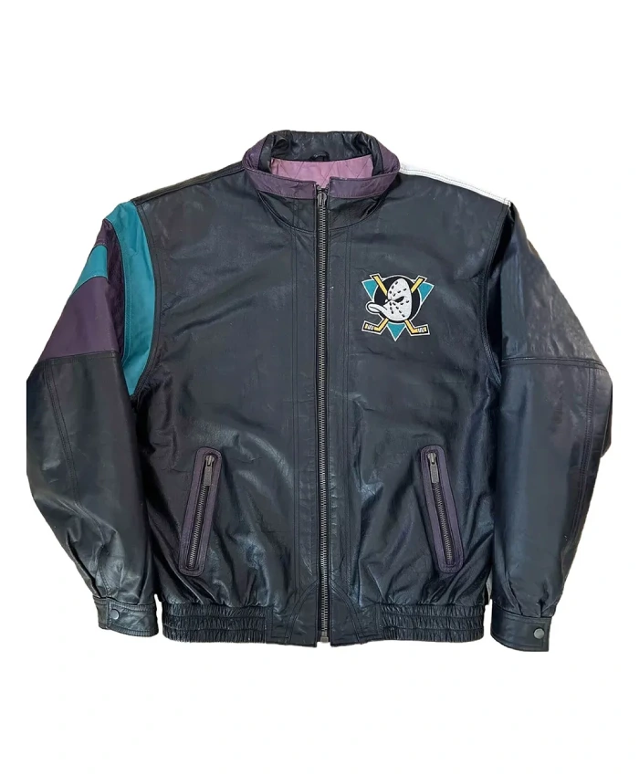Anaheim Ducks Multi Color Leather Jacket Anaheim Ducks Multi Color Leather Jacket product image