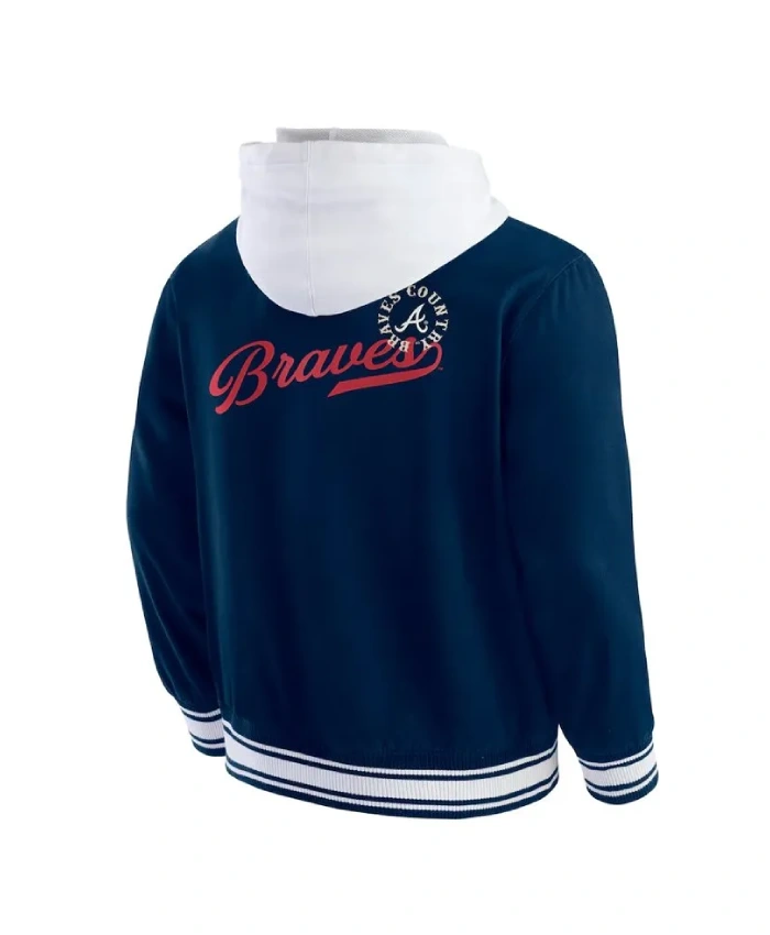 Atlanta Braves Navy Cotton Hooded Jacket Atlanta Braves Navy Cotton Hooded Jacket product image