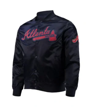 Navy Wordmark Atlanta Braves Full-Snap Jacket product image