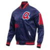 Old English Atlanta Braves Navy Satin Jacket product image