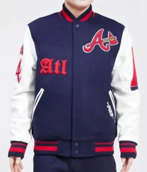 Old English Atlanta Braves Varsity Jacket product image