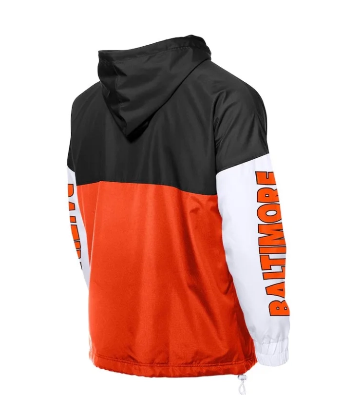 Baltimore Orioles Color Block Orange/Black Windbreaker Hoodie Baltimore Orioles Color Block Orange/Black Windbreaker Hoodie product image